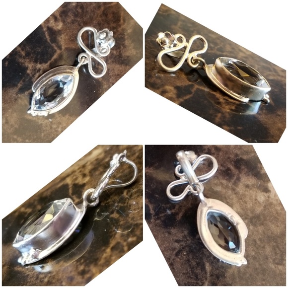 5ct White Topaz Pendant 1.25" - Picture 3 of 4